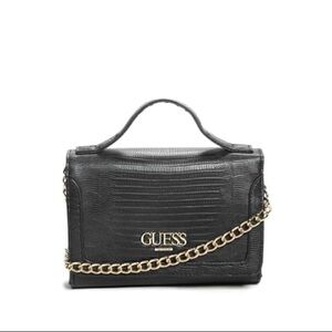 GUESS Black Crossbody Bag with Gold Chain